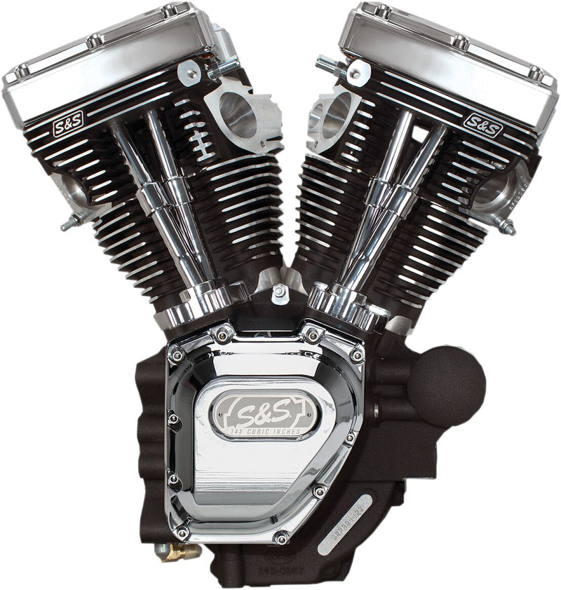 S&S Cycle T143 Long Block Engine T-Series Chrome Wrinkle Black #310-0548A