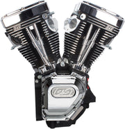 S&S Cycle T143 Long Block Engine T-Series Chrome Wrinkle Black