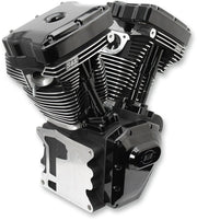 S&S Cycle T124 High Compression Long Block Engine T-Series Black #310-0900A
