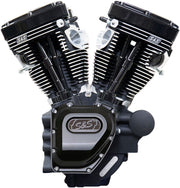 S&S Cycle Black T124LC Long Block Engine for 2007-2016 Harley-Davidson Touring Models