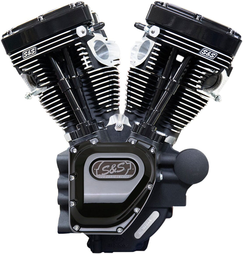 S&S Cycle Black T124LC Long Block Engine for 2007-2016 Harley-Davidson Touring Models