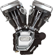 S&S Cycle T143 Long Block Engine T-Series Chrome Wrinkle Black