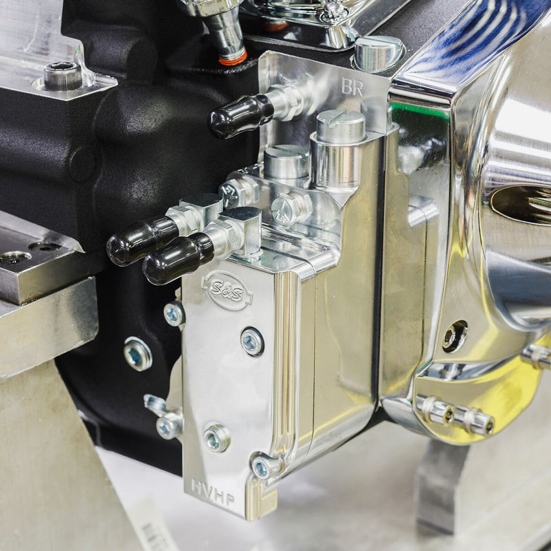 S&S Cycle V124 Long Block Engine for 1984-1999 Harley-Davidson Chrome Wrinkle Black Each