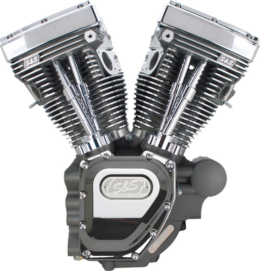 S&S Cycle T124 High Compression Long Block Engine for 2007-2016 Harley-Davidson T-Series Stone Grey