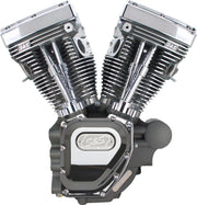 S&S Cycle T124 Low Compression Long Block Engine for 2007-2016 Harley-Davidson T-Series Stone Grey