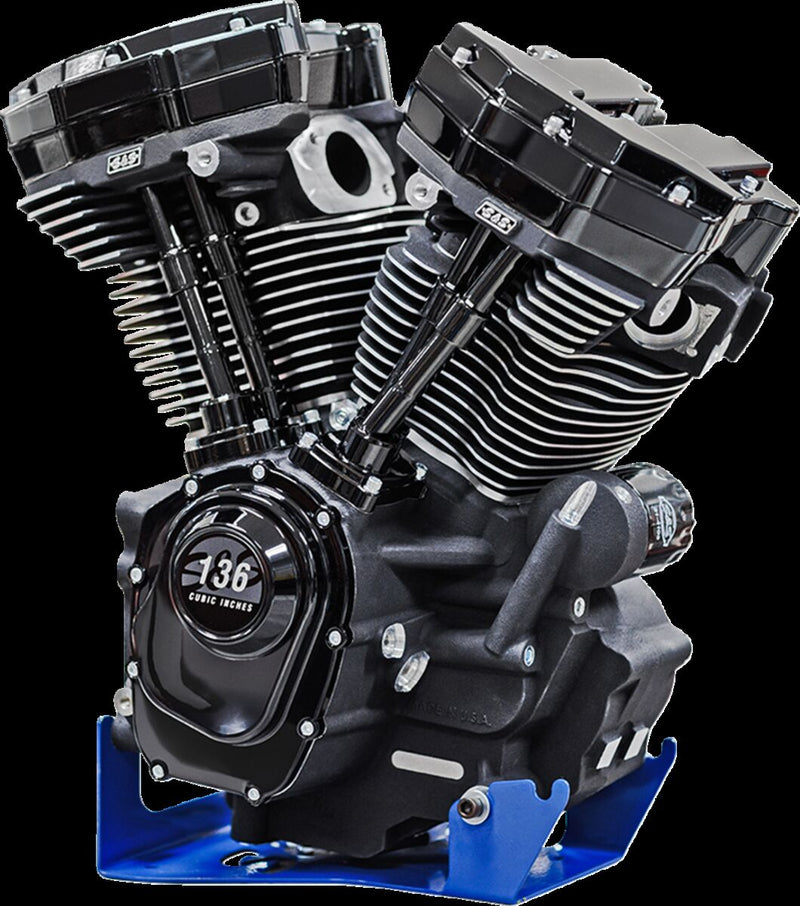 S&S Cycle MK136 Black Edition Engine with 550G Cam for 2017-2023 Harley-Davidson Powder Coat Race