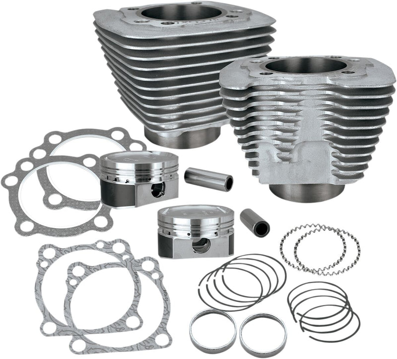 S&S Cycle 1200cc Conversion Kit for XL883 Powder-Coated Silver Big Bore Aluminium Cast