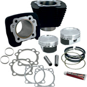 S&S Cycle 1200cc Conversion Kit for XL883 Powder-Coated Wrinkle Black Big Bore Aluminium Cast