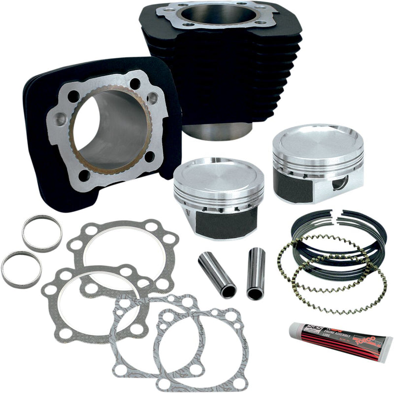 S&S Cycle 1200cc Conversion Kit for XL883 Powder-Coated Wrinkle Black Big Bore Aluminium Cast