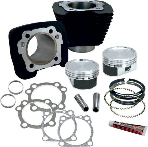 S&S Cycle 1200cc Conversion Kit for XL883 Powder-Coated Wrinkle Black Big Bore Aluminium Cast