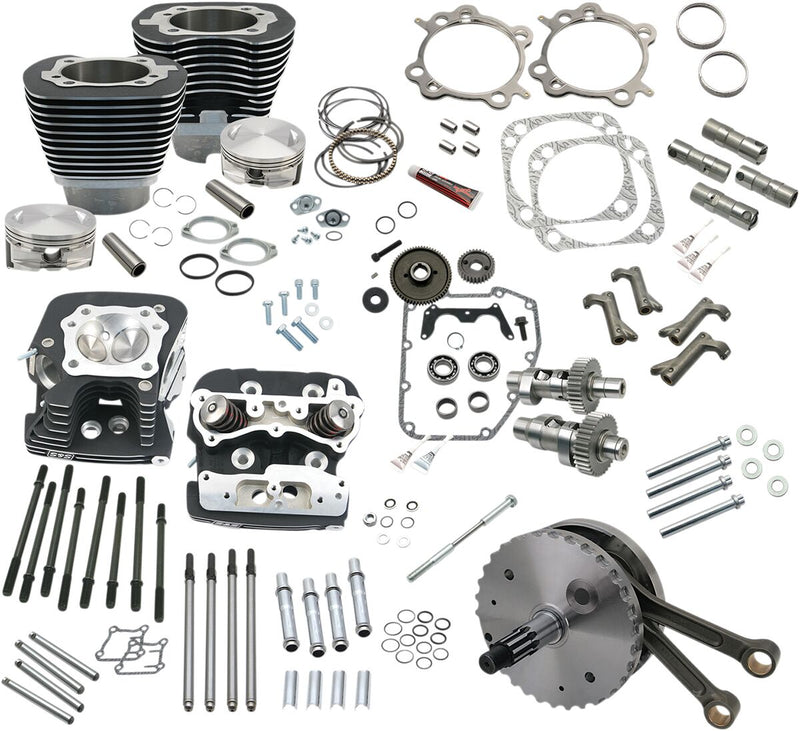 S&S Cycle 124" Hot Set Up® Engine Performance Kit Powder Coated Wrinkle Black Big Bore