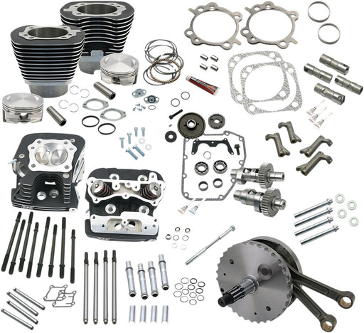 S&S Cycle 124" Hot Set Up® Engine Performance Kit Powder Coated Wrinkle Black Big Bore