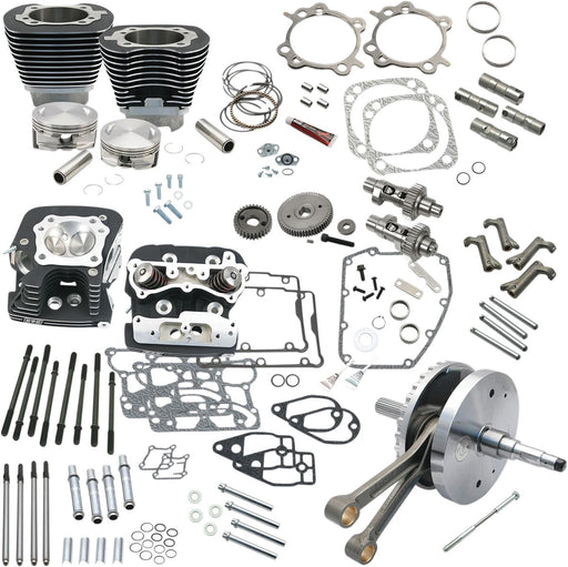 S&S Cycle 124" Hot Set Up® Engine Performance Kit Powder Coated Wrinkle Black Big Bore