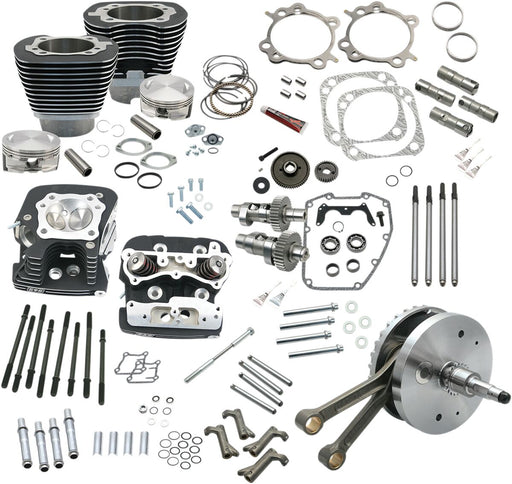S&S Cycle 124" Hot Set Up® Engine Performance Kit Powder Coated Wrinkle Black Big Bore