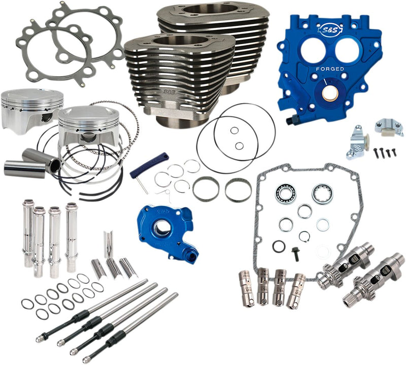 S&S Cycle 100" Power Package Engine Performance Kit Wrinkle Black 585CE #330-0664