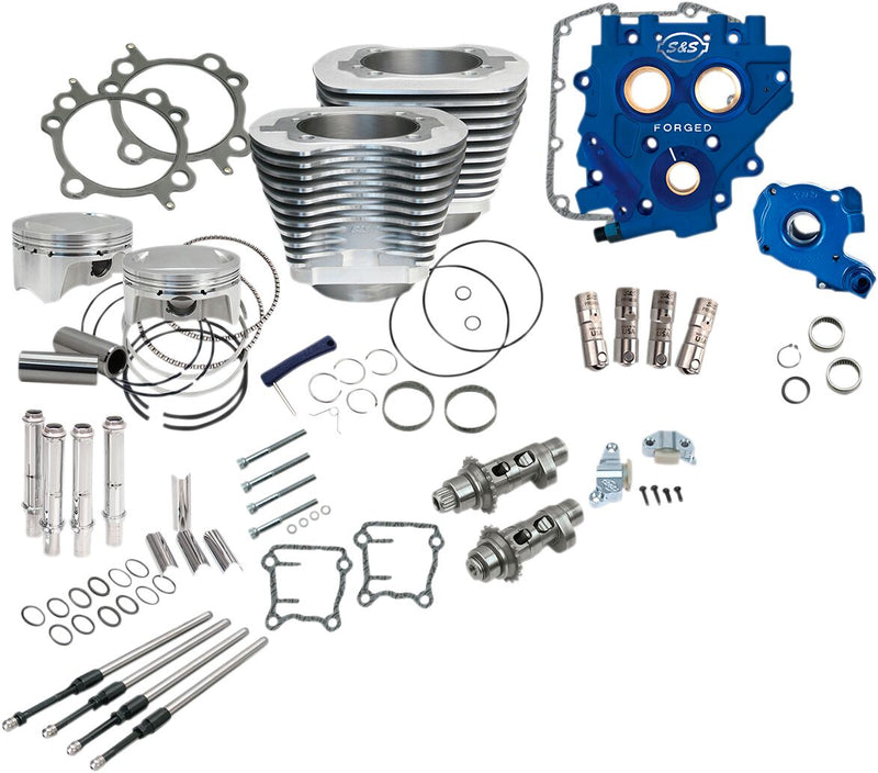 S&S Cycle 110" Power Package Performance Kit Silver 585CE Engine #330-0666