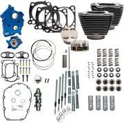 S&S Cycle 124 in. Black Granite Power Package Big Bore Kit for Chain Drive w/Highlighted Fins for Various Various Harley-Davidson Motorcycles (See Fitment List)