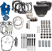 S&S Cycle 124" Power Package for 2017-2025 Harley-Davidson Performance Kit Highlighted Fins Wrinkle Black 550C