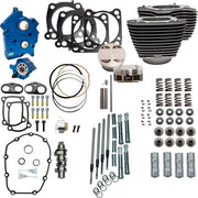 S&S Cycle 124" Power Package for 2017-2025 Harley-Davidson Performance Kit Black Non-Highlighted Fins Big Bore