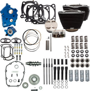 S&S Cycle 124" Power Package for 2017-2025 Harley-Davidson Performance Kit Black Granite Highlighted Fins Big Bore