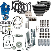 S&S Cycle 128" Power Package for 2017-2025 Harley-Davidson Performance Kit Black Granite Highlighted Fins