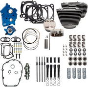 S&S Cycle 124" Power Package for 2017-2025 Harley-Davidson Performance Kit Black Highlighted Fins Big Bore