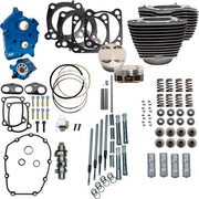 S&S Cycle 124" Power Package for 2017-2025 Harley-Davidson Performance Kit Black Highlighted Fins Big Bore