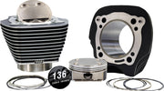 S&S Cycle 132" High Compression/ 136" Big Bore Kit for 2019-2025 Harley-Davidson Black Highlighted Fins