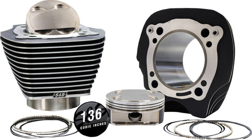 S&S Cycle 132" High Compression/ 136" Big Bore Kit for 2019-2025 Harley-Davidson Black Highlighted Fins