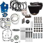 S&S Cycle 129" Power Package for M8 for 2017-2023 Harley-Davidson Performance Kit Non-Highlighted Fins Wrinkle Black Engine #310-1228C