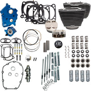 S&S Cycle 132" Power Package for M8 for 2017-2023 Harley-Davidson Performance Kit Highlighted Fins Wrinkle Black Engine #310-1231C