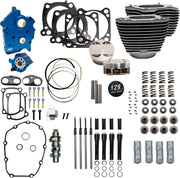 S&S Cycle 129" Power Package for M8 for 2017-2023 Harley-Davidson Performance Kit Highlighted Fins Wrinkle Black Engine