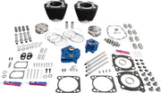 S&S Cycle 132" Power Package Engine Performance Kit for 2017-2026 Harley-Davidson Black Non-Highlighted Fins HPT496 Series