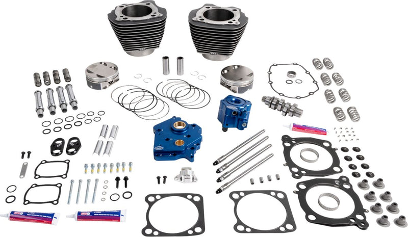 S&S Cycle 132" Power Package Engine Performance Kit for 2017-2025 Harley-Davidson Black Granite HPT496 Series #310-1400
