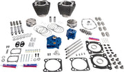 S&S Cycle 132" Power Package Engine Performance Kit for 2017-2025 Harley-Davidson Black Highlighted Fins HPT496 Series