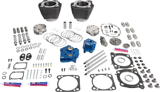 S&S Cycle 132" Power Package Engine Performance Kit for 2017-2026 Harley-Davidson Black Highlighted Fins HPT496 Series