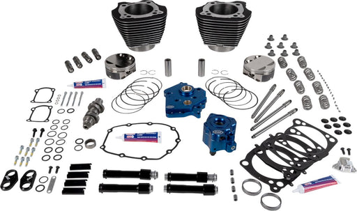 S&S Cycle 129" Power Package Engine Performance Kit for 2017-2026 Harley-Davidson Black Highlighted Fins HPT496 Series