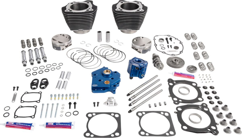 S&S Cycle 129" Power Package Engine Performance Kit for 2017-2026 Harley-Davidson Black Highlighted Fins HPT496 Series #310-1396