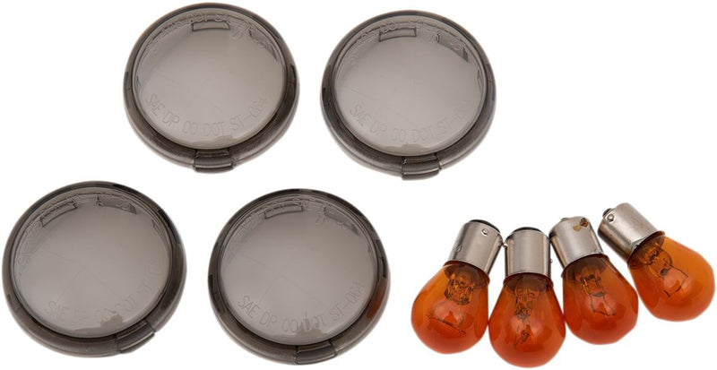 Drag Specialties Smoked Indicator Lens Kits Fits Harley-Davidson Dyna, Softail, Sportster, Touring Models 1999-2022