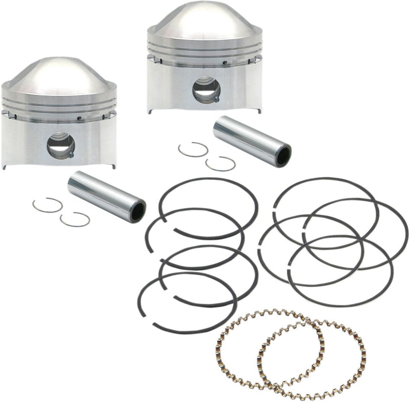 S&S Cycle Forged Piston KIT 3 7/16" Std-size HIGH Compression for Harley-Davidson Touring, Softail, Dyna & FXR 1936-1984