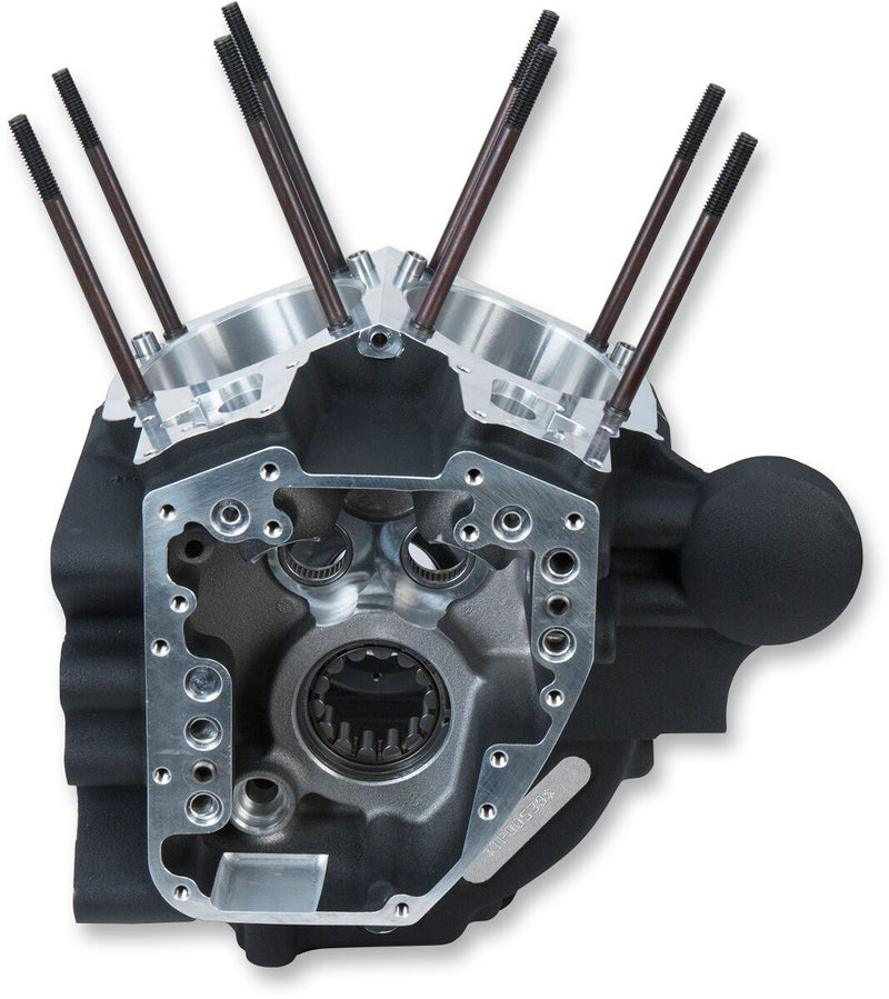 S&S Cycle Crankcase for Dyna Powder-Coated Wrinkle Black 356 T-6 Aluminium #310-0878
