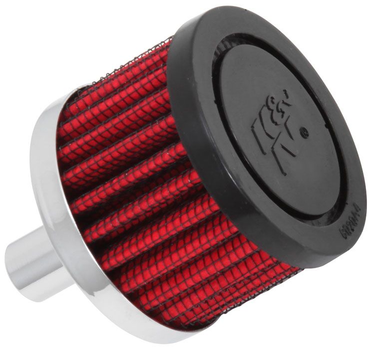 K & N Crankcase Vent Filters Black Chrome Each