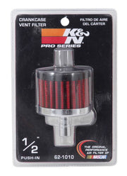 K & N Crankcase Vent Filters Black Chrome Each