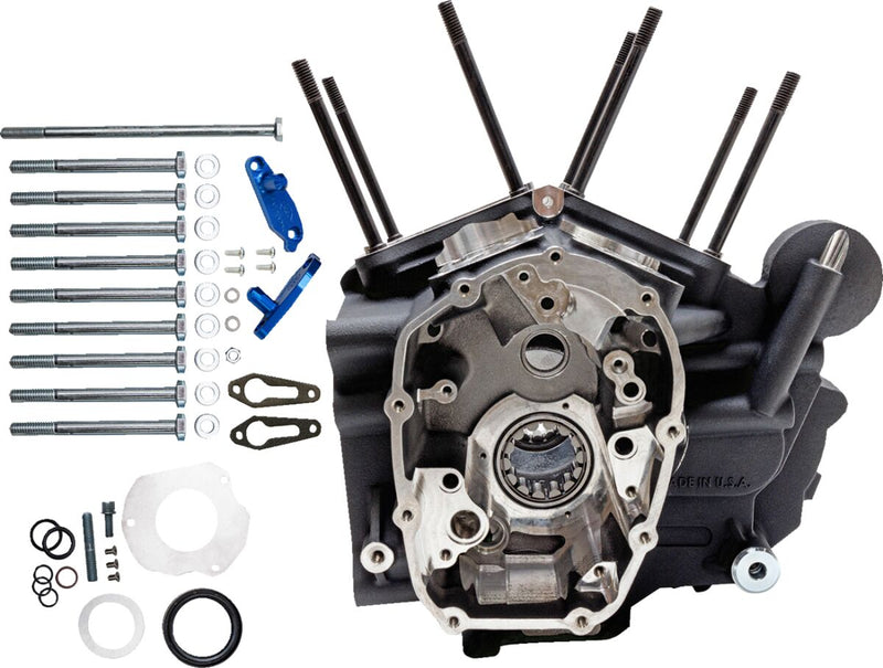 S&S Cycle MK-Series Engine Case for 2017-2023 Harley-Davidson Black Performance Replacement Aluminium Kit #310-1170