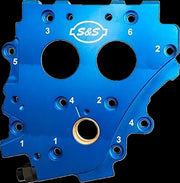 S&S Cycle TC3 Cam Support Plate Blue Gear Drive Aluminium