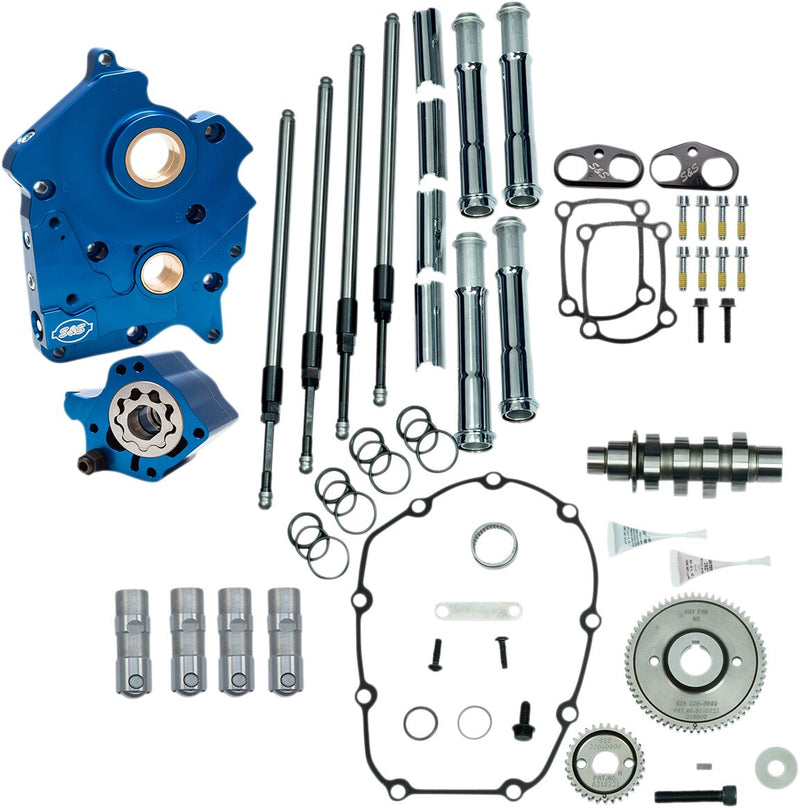 S&S Cycle Gear Drive 465G Cam Chest Kit with Chrome Pushrod Tubes for Oil Cooled M8 Models for Various Various Harley-Davidson Motorcycles (See Fitment List) #310-1005A