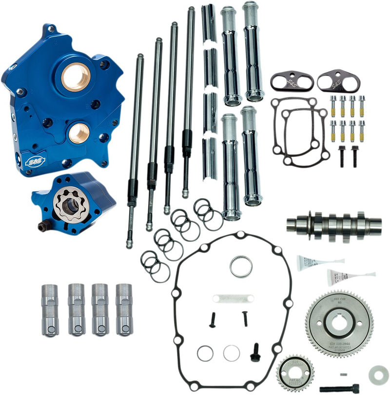 S&S Cycle Gear Drive 475G Cam Chest Kit with Chrome Pushrod Tubes for Oil Cooled M8 Models for Various Various Harley-Davidson Motorcycles (See Fitment List) #310-1006A