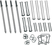 S&S Cycle Adjustable Pushrod Cover Kit with Chrome Covers Pushrod Kit Chromoly Steel Set of 4 #93-5095