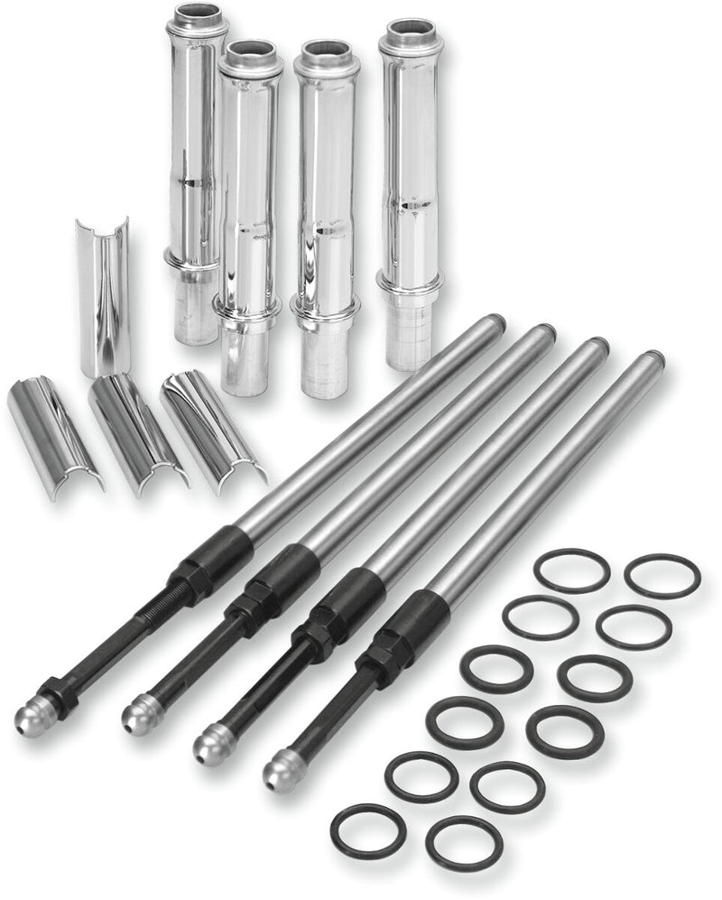 S&S Cycle Quickee Pushrod Kit with Chrome Covers Chromoly Steel