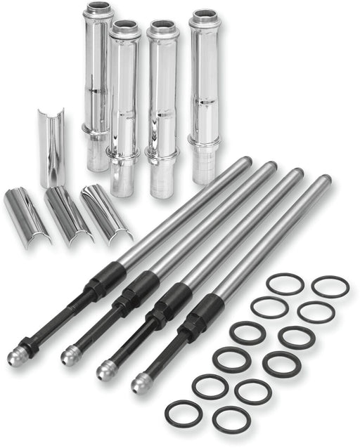 S&S Cycle Quickee Pushrod Kit with Chrome Covers Chromoly Steel